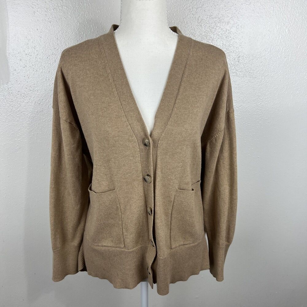Cabi Sweater Women Small Camel Brown Button Up B-Side Cardigan Cotton Style 3711 - Picture 14 of 14